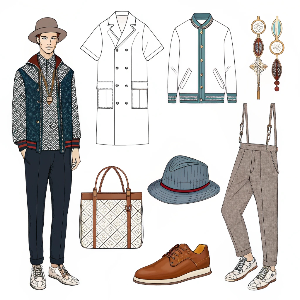 Fashion sketch development and technical drawing